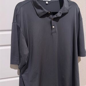 Peter Millar Black Polo Shirt Moisture-Wicking Relaxed Fit